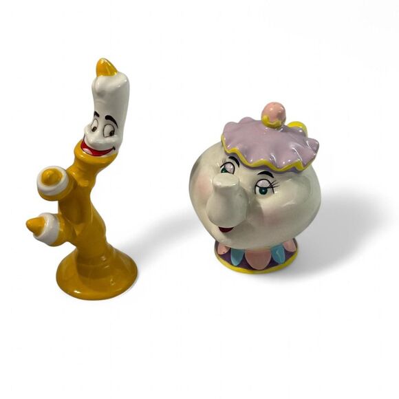 1990s lot of 2 Disney Beauty and the Beast Mrs Potts and Lumiere set 3.5 inch - Picture 2 of 8